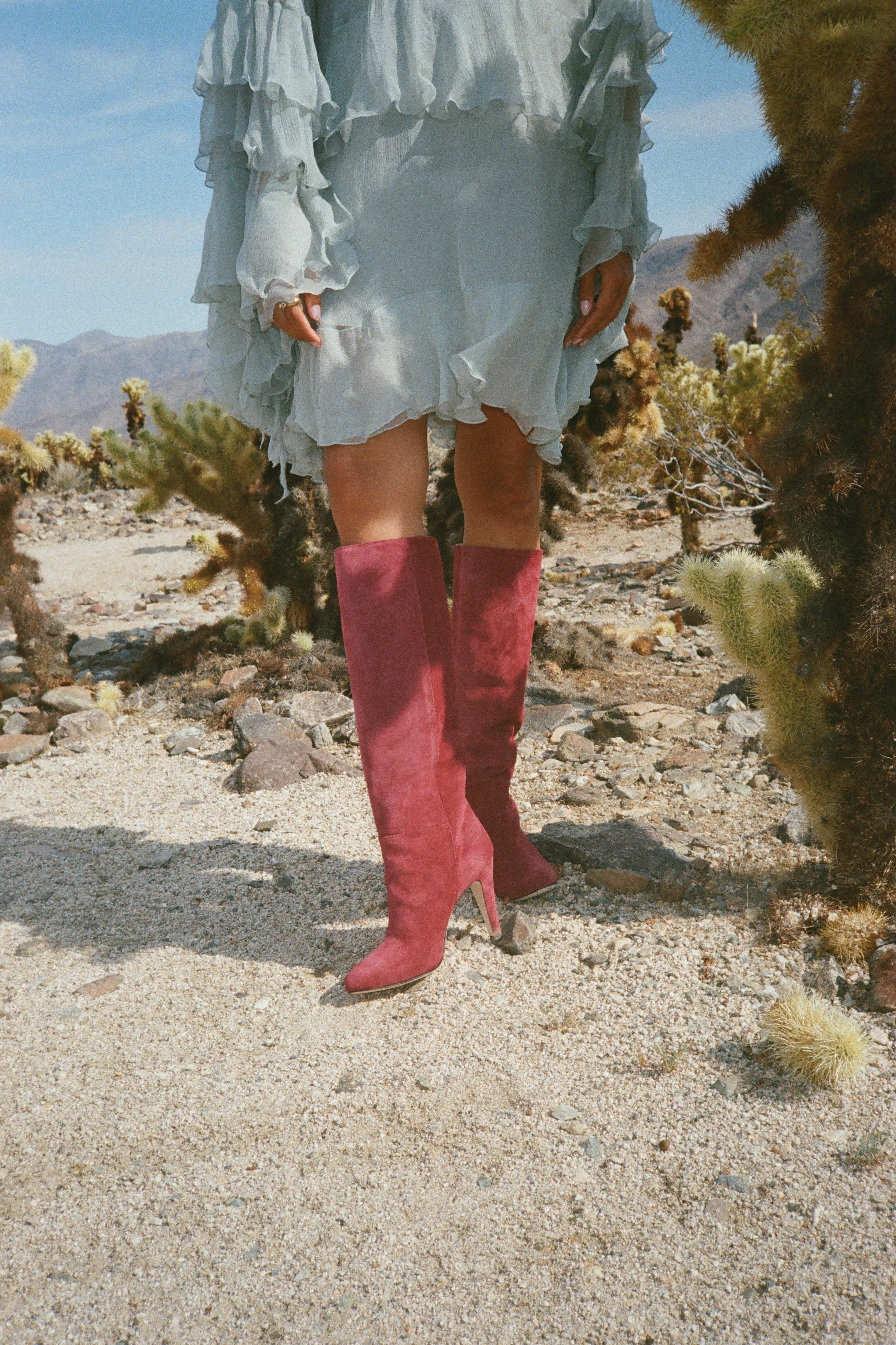 Palms Boot in Oxblood Suede