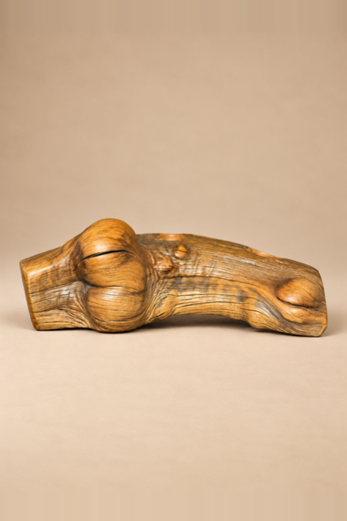 Vintage Teak Wood Candle Holder