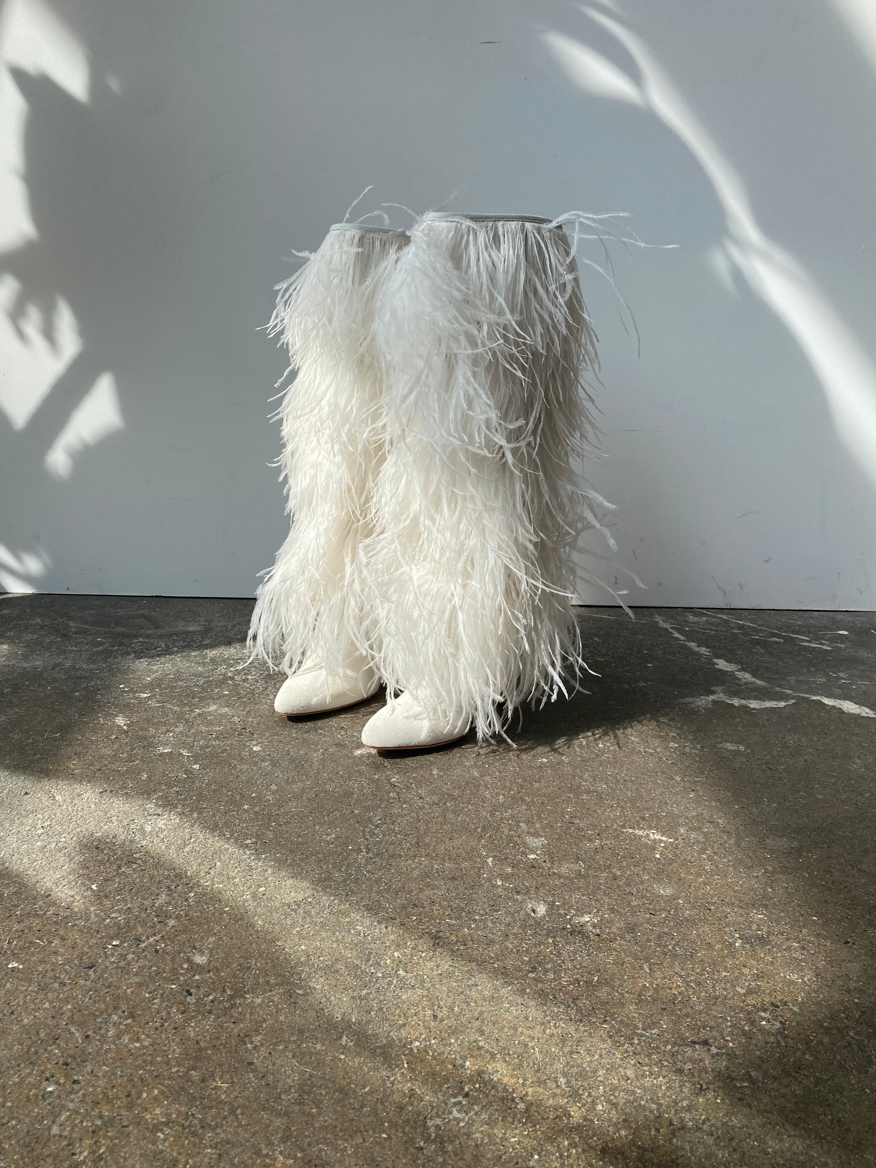 Palms Boot in Ivory Bird
